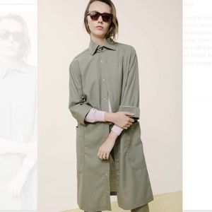 Carleen Harris Duster Sage Plaid L